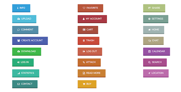 23 Flat 3D Buttons - Free Download