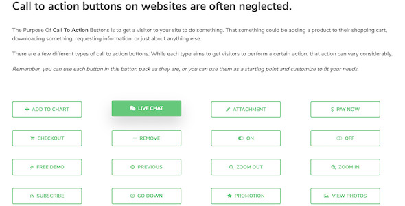 Go Green Call To Action Buttons